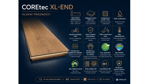 COREtec XL-END – hlavní přednosti prémiové podlahy