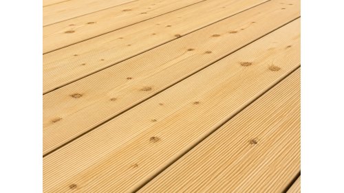 Drážkovaná prkna Modřín slezský 28 × 140 mm – šikmý detail A/B