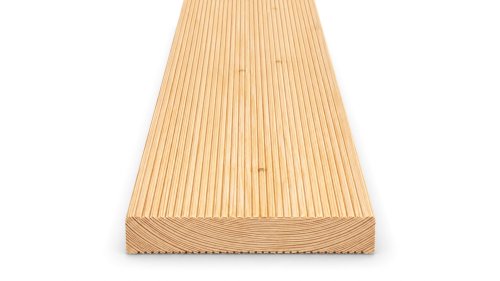 Terasové prkno Modřín slezský 28 × 140 mm – čelní pohled