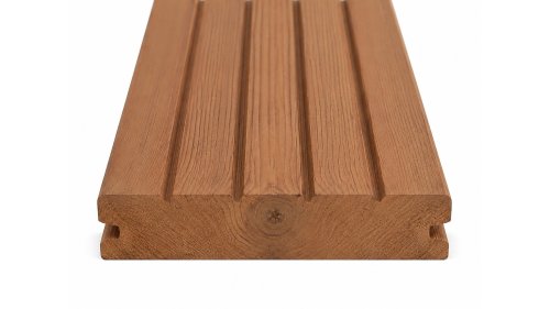 Terasové prkno Borovice Thermo Clip drážkované 26 × 118