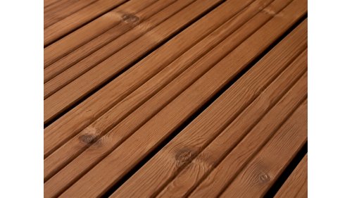 Terasové prkno Borovice Thermo Clip drážkované 26 × 118