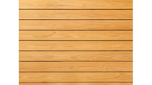 Pohled shora na plochu z hladkých terasových prken Teak 20 × 90 mm