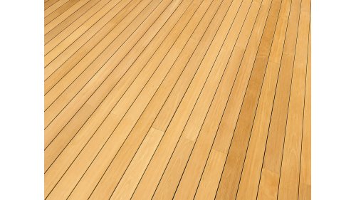 Terasová prkna Teak 20 × 90 mm – šikmý pohled na hladkou plochu