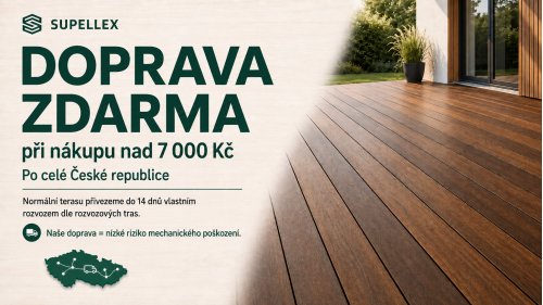 Doprava zdarma na terasová prkna po celé ČR