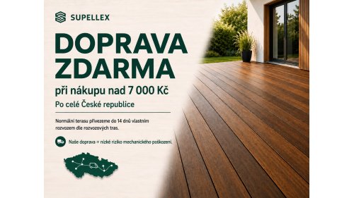 Doprava zdarma na terasová prkna po celé ČR