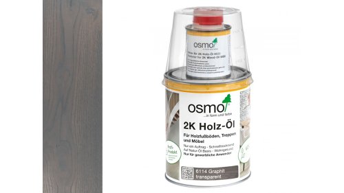 Osmo 6114 Grafit 2K olej na dřevěné podlahy a nábytek – matný, 1 l