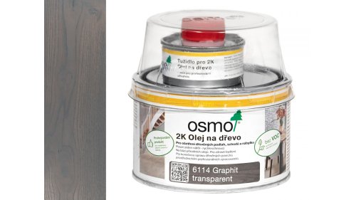 Osmo 6114 Grafit 2K olej na dřevěné podlahy a nábytek – matný, 0,375 l