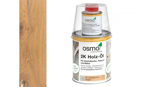 Osmo 6119 Natural 2K olej na dřevěné podlahy a nábytek – matný, 1 l