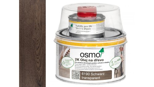 Osmo 6190 Černý 2K olej na dřevěné podlahy a nábytek – matný, 0,375 l