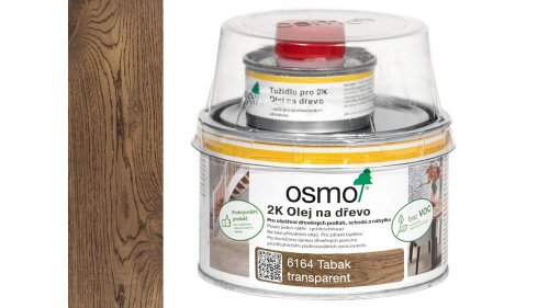 Osmo 6164 Tabák 2K olej na dřevěné podlahy a nábytek – matný, 0,375 l
