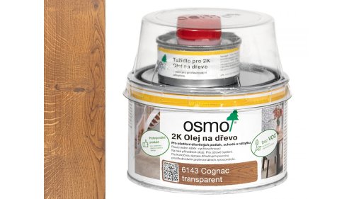 Osmo 6143 Koňak 2K olej na dřevěné podlahy a nábytek – matný, 0,375 l