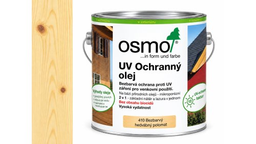Osmo 410 UV ochranný olej bezbarvý hedvábný polomat 2,5 l