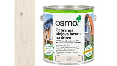 OSMO 900 Bílá olejová lazura polomat 2,5 l
