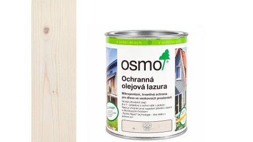 OSMO 900 Bílá olejová lazura polomat 0,75 l