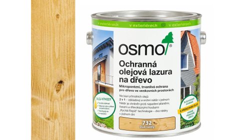 OSMO 732 Dub světlý olejová lazura polomat 2,5 l