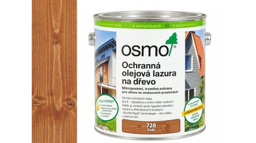OSMO 728 Cedr olejová lazura polomat 2,5 l