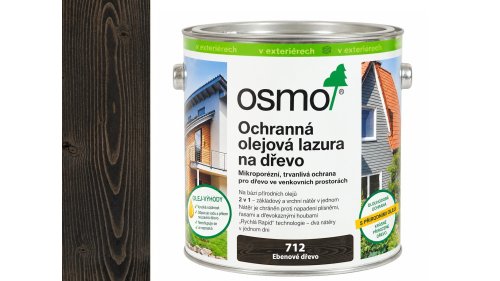 OSMO 712 Ebenové dřevo olejová lazura polomat 2,5 l
