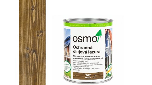 OSMO 707 Ořech olejová lazura polomat 0,75 l