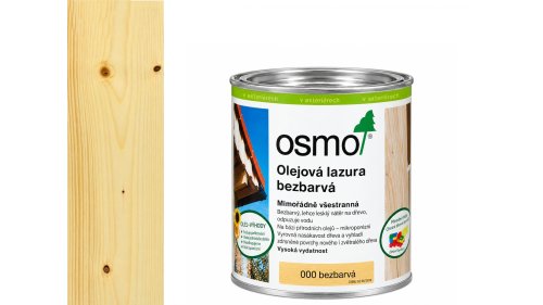 OSMO 000 Bezbarvá olejová glazura polomat 0,75 l