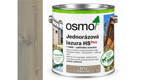 OSMO 9212 Stříbrný topol HS Plus jednorázová lazura 2,5 l