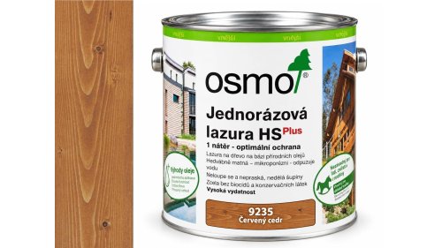 OSMO 9235 Červený cedr HS Plus jednorázová lazura 2,5 l