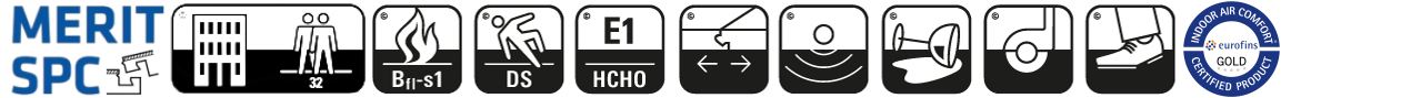 Technické parametry hybridní click podlahy Merit SPC